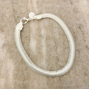 925 Sterling Silver Herringbone Bracelet Snake Chain Bracelet 8 inch Bracelet